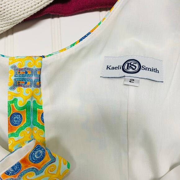 Kaeli Smith Sheath Dress  Sz 2 Yellow Medallion - Picture 8 of 8